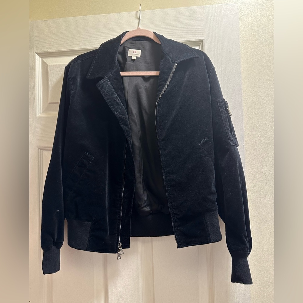 AG Navy Velvet Bomber